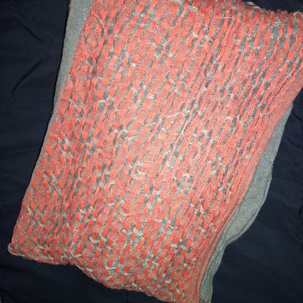 peach and grey infinity scarf